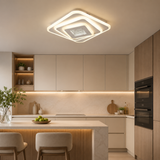 Plafonieră LED modernă 40x40 cm, 96W, 6100 lm, telecomandă, 3 tipuri de lumină