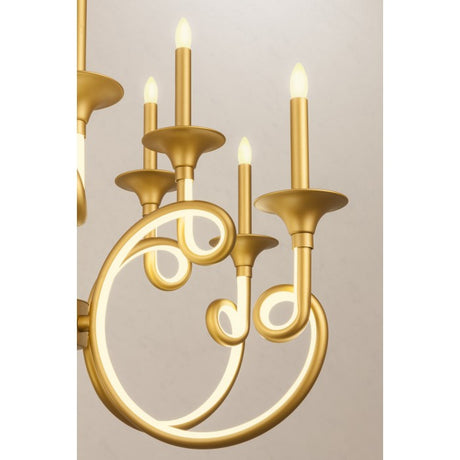 Candelabru Chateau, auriu mat, LED, 69W, 4560 lumeni, alb cald 3000K, D.64 cm , Incanti ICH C12 11