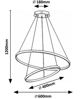 Lustra suspendata LED cu telecomanda Beliza, negru mat, 75W, 6100lm, 3000K-6500K, H.120cm, IP20, Rabalux, 72345