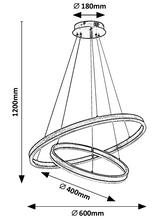 Lustra suspendata LED cu telecomanda Isaure, negru mat, 80W, 5600lm, 3000K-6500K, H.120cm, IP20, Rabalux, 72305