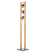 Lampadar Oaker, lemn, metal argintiu, 3xE14, H.150cm, IP20, Smarter, 01-3498