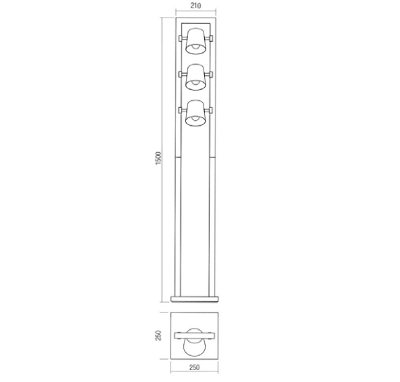 Lampadar Oaker, lemn, metal argintiu, 3xE14, H.150cm, IP20, Smarter, 01-3498