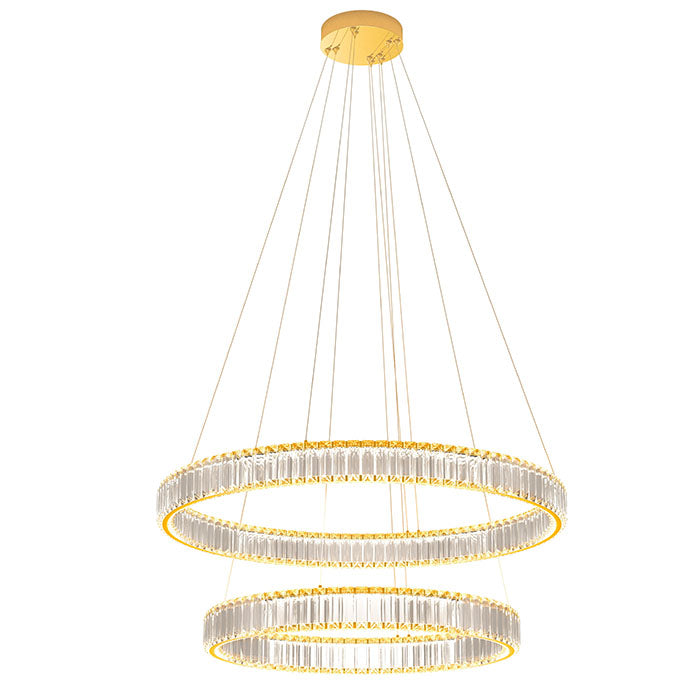 Suspensie Akala, auriu, LED, 84W, 6142 lumeni, 3000K, D.600cm+800cm, Incanti  IAK PR M+L