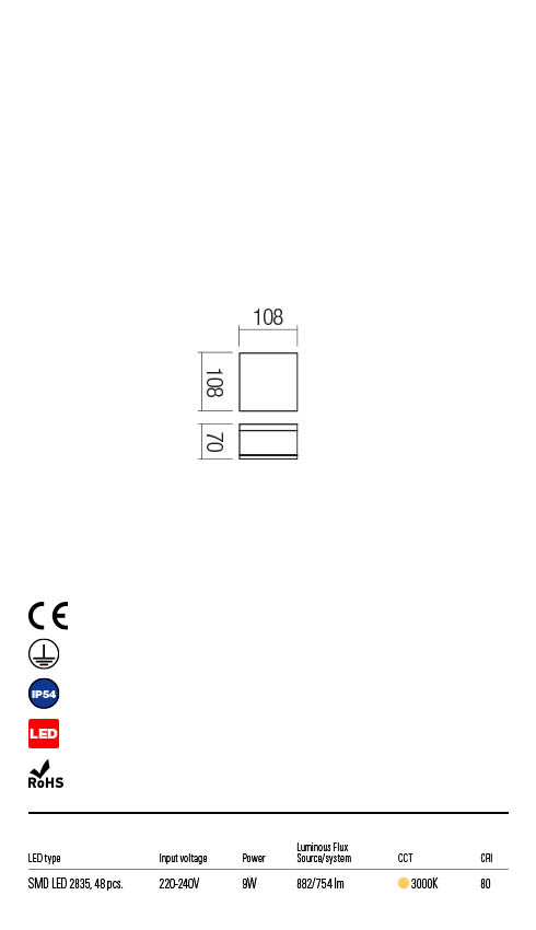 Plafoniera exterior AKRON , alb mat, LED, IP54, Redo 90108