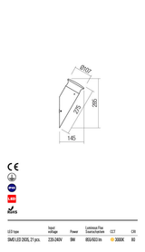 Aplica exterior ALGON , gri inchis, IP65, Redo 90073