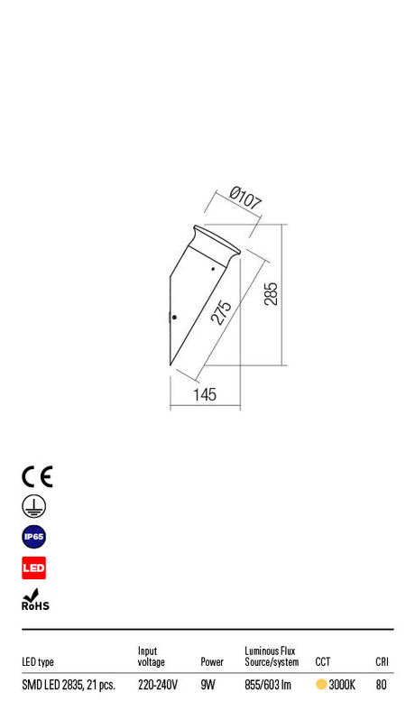 Aplica exterior ALGON , gri inchis, LED, IP65, Redo 90171