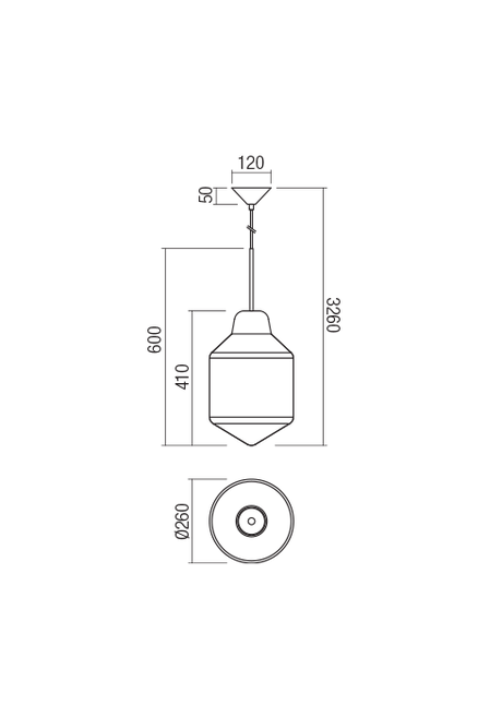 Suspensie   AMNO, fumuriu, 1xE27, Redo 01-1773