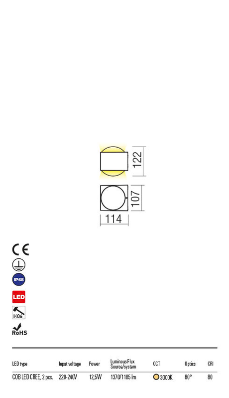 Aplica exterior ARI gri inchis, LED 11W, 1090 lm, 3000K, IP65, Redo 90276