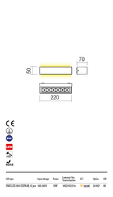 Aplica exterior AROOS alb mat, LED 12W, 1200 lm, 3000K, IP65, Redo 90256