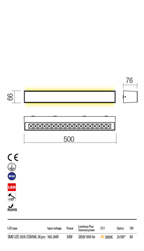 Aplica exterior AROOS gri inchis, LED 30W, 2630 lm, 3000K, IP65, Redo 90263