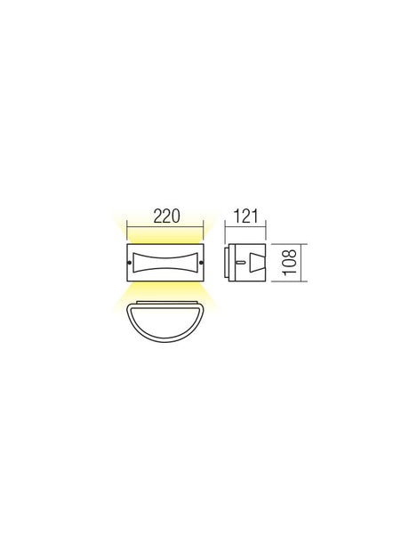 Aplica exterior ASTI LED, gri inchis, LED 10W, 3000K, 610 lm, Smarter 90188