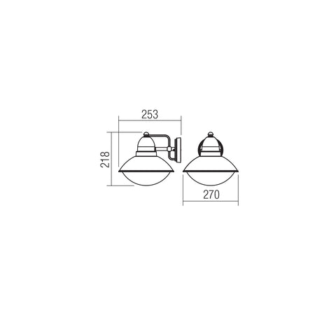 Aplica exterior DANUBIA, gri inchis, 1XE27, Smarter 9094