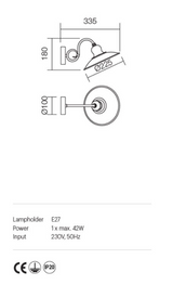 Aplica de perete LENA, 1xE27, INCANTI  02-755