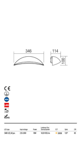 Aplica exterior PALMA alb mat, LED 18W, 1927 lm, 3000K, IP54, Redo 90234