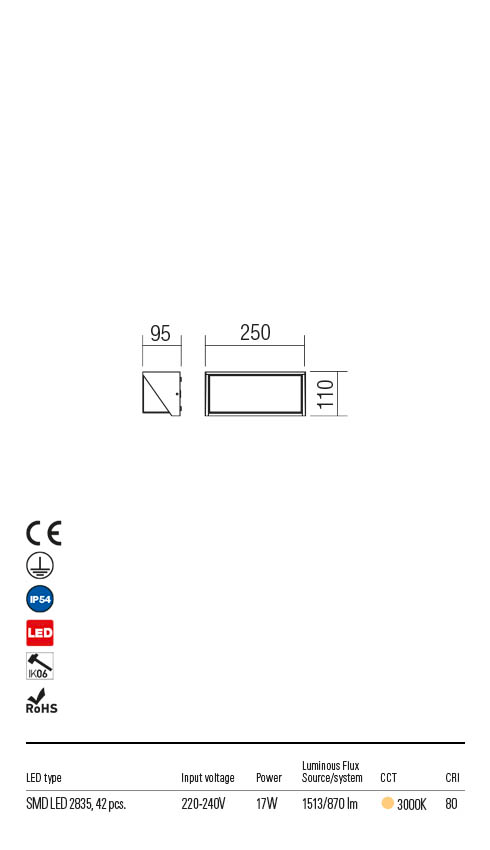 Aplica exterior SPECTRA alb mat, LED 16W, 1468 lm, 3000K, IP54, Redo 90237