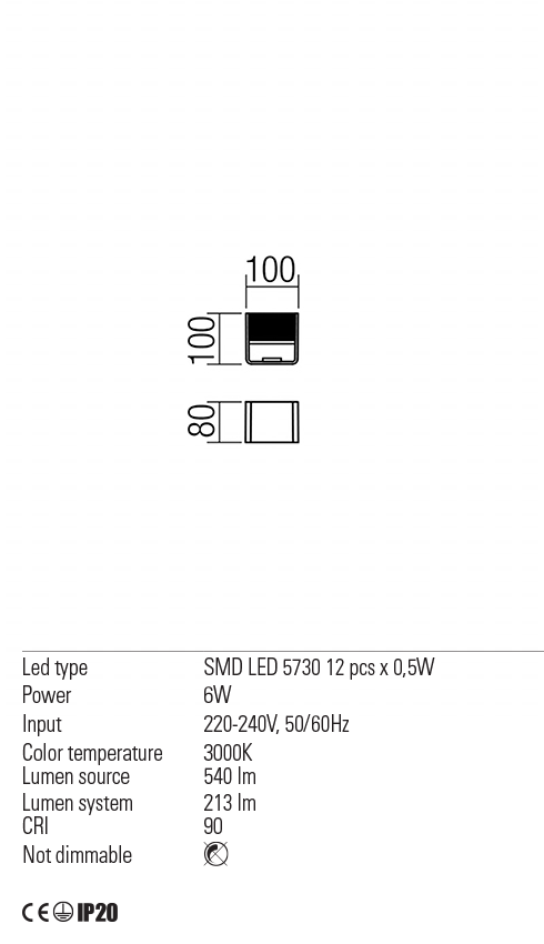 Aplica DUEL, alb mat, LED 6, 5W, 3000K, 585 lm, Redo 01-1341