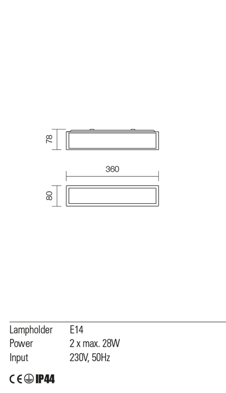 Aplica EGO, crom, E14, 2 x  28W, Redo 01-703