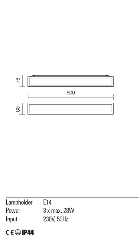 Aplica EGO, crom, E14, 3 x  28W, Redo 01-1233