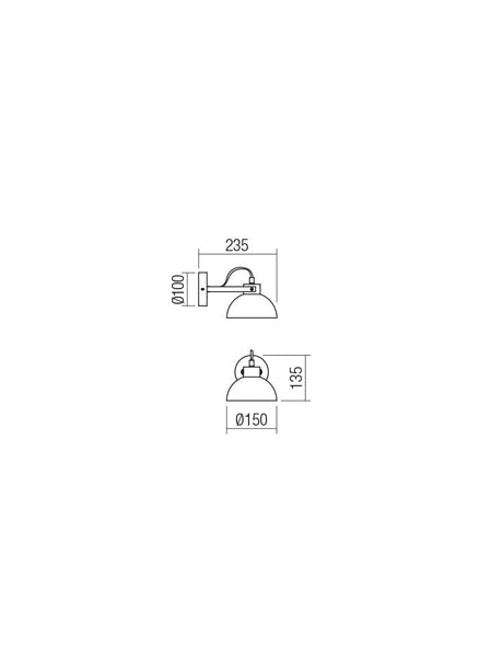 Aplica EOLO, rosu ornament lemn natur, 1XE27, Smarter 04-510