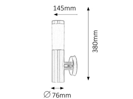 Aplica exterior Inox torch, crom satin, E27 1x 25W, Rabalux 8262