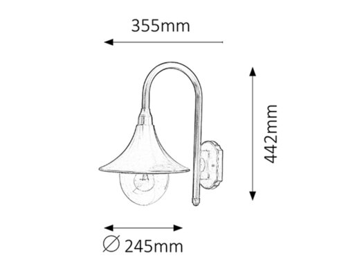 Aplica exterior Konstanz, negru, E27 1x 100W, Rabalux 8245