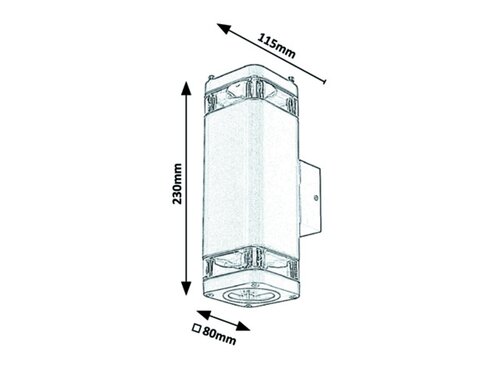 Aplica exterior Sintra, negru mat, GU10 2x 25W, Rabalux 7956