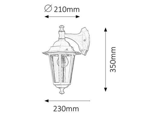 Aplica exterior Velence, negru, E27 1x 60W, Rabalux 8202