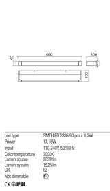 Aplica FLIPPER, alb mat, LED 17, 16W, 3000K, 2059 lm, Redo 01-2294