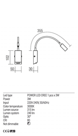 Aplica HELLO, alb mat, LED 3W, 3000K, 303 lm, Redo 01-1193