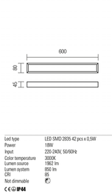 Aplica HORIZON, LED 18W, 3000K, Redo 01-1130