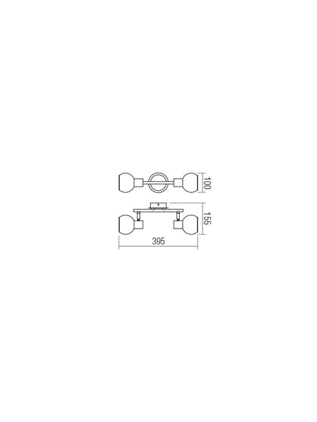 Plafoniera MAGIS, crom cu detalii negru mat, 2XE14, Smarter 04-480