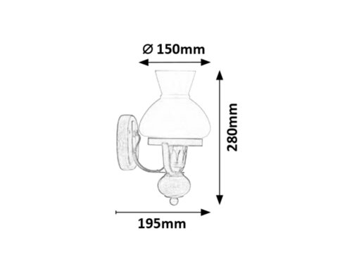 Aplica Petronel, negru mat, E27 1x 60W, Rabalux 7077