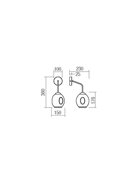 Aplica PIERCE, 1 x E27, Smarter 01-2617