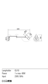 Aplica PIVOT, alb mat, GU10, 1 x 40W, Redo 01-2368