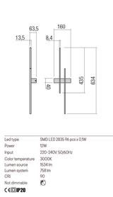 Aplica TANGENT, alb mat, LED 12W, 3000K, 1534 lm, Right, Redo 01-2746