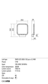 Aplica THAI, negru mat, LED 17W, 3000K, 2460 lm, Redo 01-2096