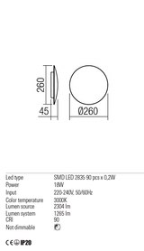 Aplica UMBRA, negru mat, LED 18W, 3000K, 1801 lm, Redo 01-1336