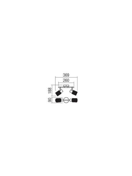 Plafoniera VERTIGO, crom, 2XE14, Smarter 04-507