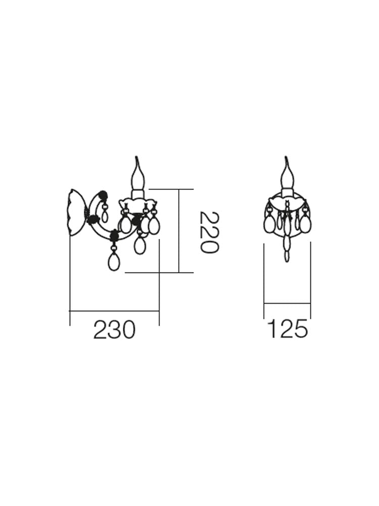 Aplica de perete BOLERO, crom, 1xE14, Smarter 06-004