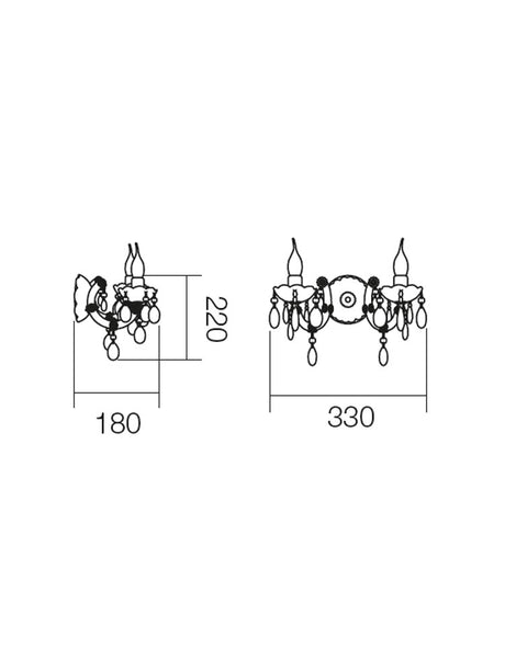 Aplica de perete BOLERO, crom, 2XE14, Smarter 06-005