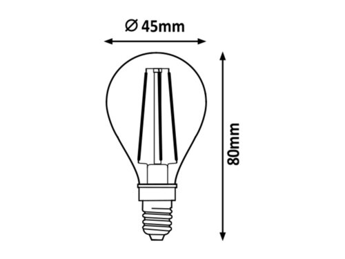 Bec sferic filament-LED, E14, 6W, 850lm, 4000K, Rabalux 14000