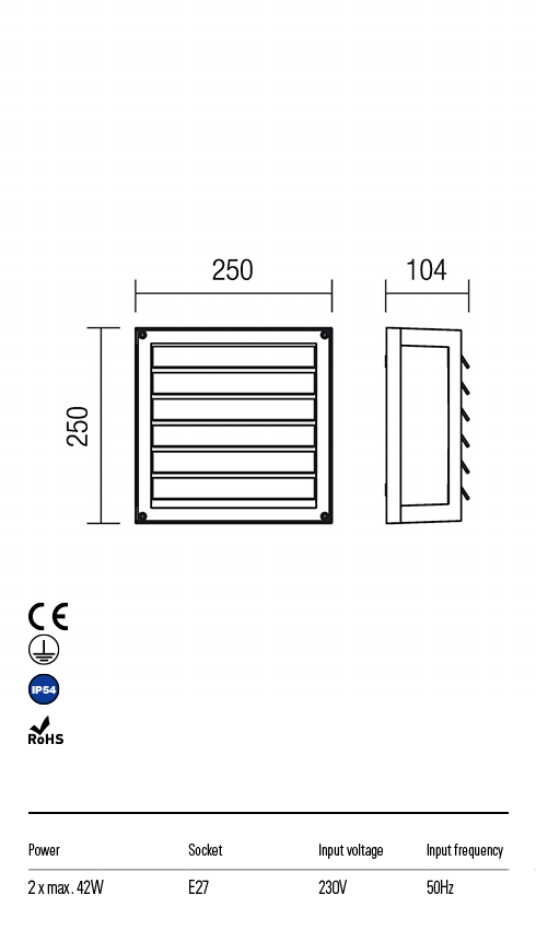 Aplica exterior BRICK GLASS - Art.9894