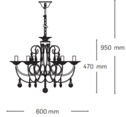 Candelabru Chandler Crom+Alb 6xE14 60W