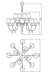 Candelabru ELIZEE, 12xE14, INCANTI  IEL C12 01 01