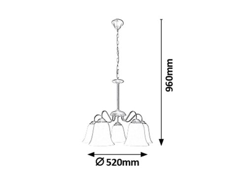 Candelabru Fabiola, alb antichizat, 5xE27, Rabalux, 7261