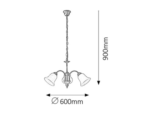 Candelabru Francesca, bronz,3xE14, Rabalux, 7373