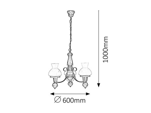 Lustra Petronel, negru mat, 3xE27, Rabalux, 7078