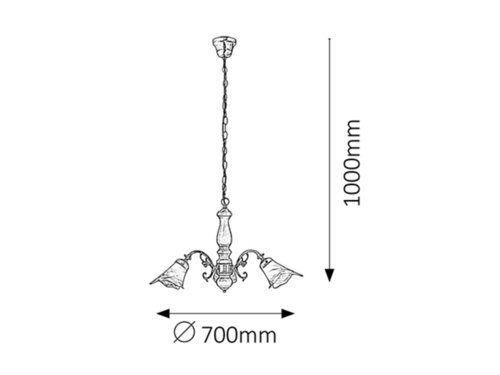 Lustra Rustic 3, bronz, 3xE14, Rabalux, 7093