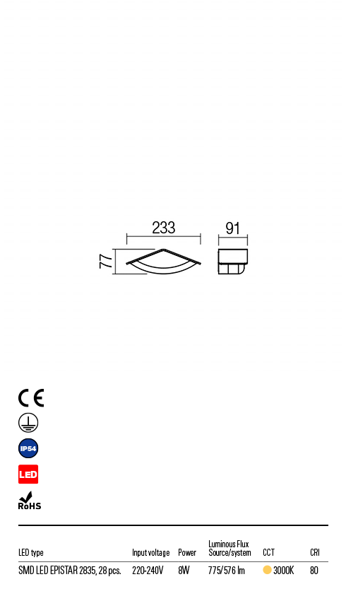 Aplica exterior CHALET,led,gri inchis,Redo 90001