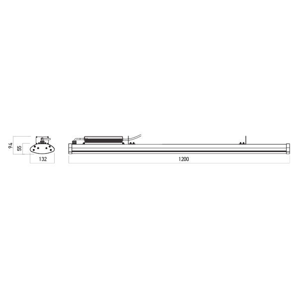 Corp de iluminat IP65 FXL11CW40X120 AL, Aluminiu anodizat, 50W, 6000K, Arelux